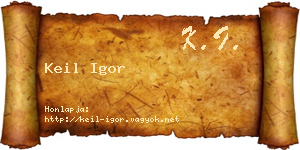Keil Igor névjegykártya
